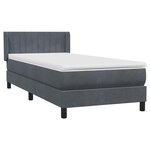 vidaXL Sommier à lattes de lit et matelas gris foncé 100x210cm velours