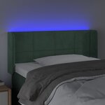 vidaXL Tête de lit à LED Vert foncé 93x16x78/88 cm Velours