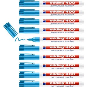 Marqueur Permanent 400 Bleu Clair Pointe Fine 1 mm x 10 EDDING