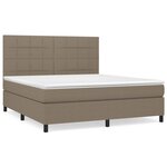 vidaXL Sommier à lattes de lit avec matelas Taupe 160x200 cm Tissu