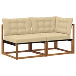 vidaXL 7 pc Canapé d’extérieur milieu et coin Bois d'Acacia Massif