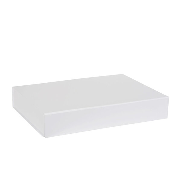 Boîte plate blanc mat à fermeture aimanté A4 de 4cm de h