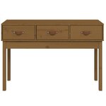 vidaXL Table console Marron miel 114x40x75 cm Bois massif de pin