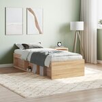 vidaXL Cadre de lit chêne sonoma 75x190 cm petit simple