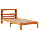 vidaXL Cadre de lit sans matelas cire marron 75x190 cm bois pin massif
