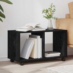 Table d'appoint vidaXL avec roulettes Chêne noir 72x33x42 5 cm Bois d'ingénierie