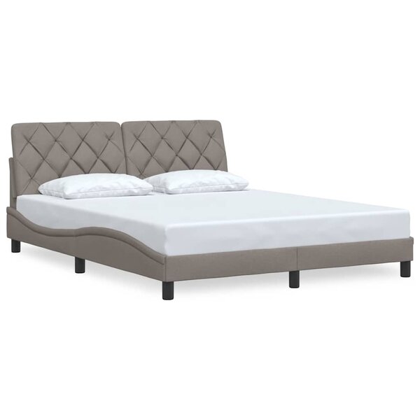vidaXL Cadre de lit sans matelas taupe 160x200 cm tissu