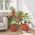 vidaXL Pots de plantes 6 Pièces Rouge brique Ø 26 x 21.5 cm Plastique