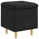 vidaXL Pouf de rangement avec coussin Noir 40 x 40 x 45 cm Simili cuir