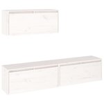 vidaXL Meubles TV 3 Pièces Blanc Bois massif de pin