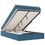 vidaXL Cadre de lit ottoman avec matelas bleu foncé 120x200 cm velours
