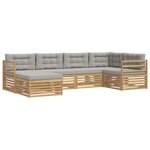 vidaXL Ensemble de canapés d'extérieur 6 Pièces Blanc et gris clair