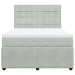 vidaXL Sommier à lattes de lit et matelas Gris clair 140x190cm Velours