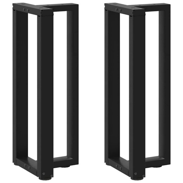 vidaXL Pieds de table console en T  2 pièces  noir  25 x 28 x (72-73) cm  acier