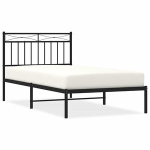 vidaXL Cadre de lit métal sans matelas avec tête de lit noir 100x190cm