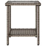 vidaXL Canapé de jardin avec table et coussins en forme de L gris