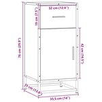 vidaXL Buffet chêne marron 35 5x35x76 cm bois d'ingénierie et métal