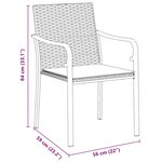 vidaXL Ensemble de dining de jardin   7 pièces avec coussins en rotin poly noir.