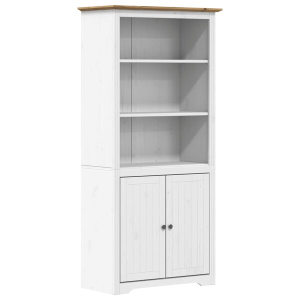 vidaXL Bibliothèque BODO blanc and marron 82x40x173 cm bois massif pin