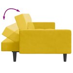 vidaXL Canapé-lit à 2 places avec repose-pied jaune velours