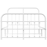 vidaXL Cadre de lit métal sans matelas et pied de lit blanc 120x200 cm