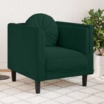 vidaXL Fauteuil avec coussin vert foncé velours