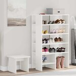 vidaXL Cabinet à chaussures avec étagère 2 Pièces Blanc Bois d'ingénierie