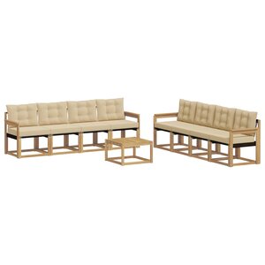 vidaXL Ensemble de canapés d'extérieur 9 Pièces Blanc et Beige