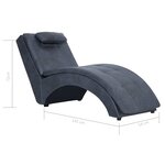 vidaXL Chaise longue avec oreiller Gris Similicuir daim