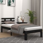 vidaXL Cadre de lit Noir Bois massif 100x200 cm