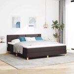 vidaXL Lit à ressorts avec matelas Marron foncé 180 x 200 cm tissu