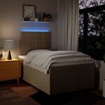 vidaXL Sommier à lattes de lit avec matelas Crème 120x200 cm Tissu