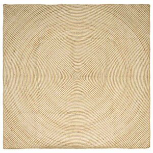 vidaXL Tapis Naturel et Blanc 300 x 300 cm Jute