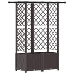 vidaXL Lit Élevé avec Treillis et Toit Marron 124 x 40 x 138 cm PP