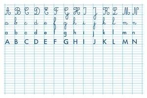 Tableau souple pelliculé effaçable à sec 'Alphabet & Seyes recto verso' 80 x 120 cm BOUCHUT
