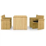 vidaXL Ensemble à manger de jardin 5 Pièces avec coussins pin imprégné