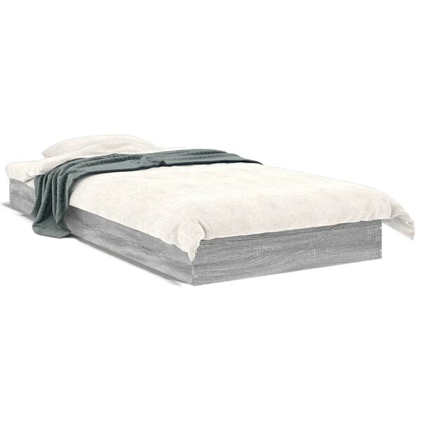 vidaXL Cadre de lit sans matelas sonoma gris 90x200 cm