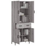 vidaXL Buffet haut Sonoma gris 69 5x34x180 cm Bois d'ingénierie