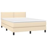 vidaXL Sommier à lattes de lit avec matelas Crème 140x190 cm Tissu