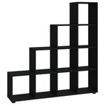 vidaXL Bibliothèque escalier Noir 142 cm Bois d'ingénierie