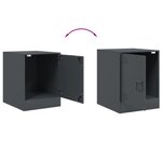 vidaXL Table de chevet anthracite 34 5x39x44 cm acier