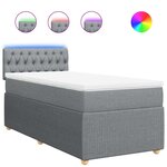 vidaXL Sommier à lattes de lit avec matelas Gris clair 100x200cm Tissu