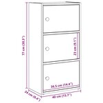 vidaXL Bibliothèque chêne marron 40x24x77 cm bois d'ingénierie