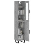 vidaXL Buffet haut Gris béton 34 5x34x180 cm Bois d'ingénierie