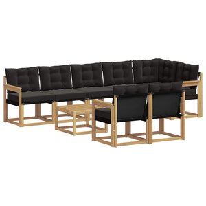 vidaXL Ensemble de canapés d'extérieur 9 pc Blanc et noir