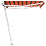 vidaXL Auvent manuel rétractable avec LED 300x250 cm Orange et marron