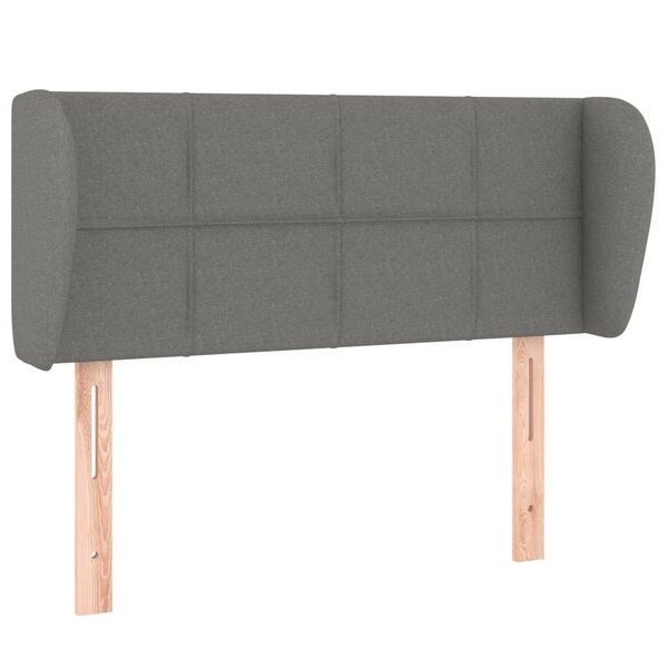 vidaXL Tête de lit avec oreilles Gris foncé 93x23x78/88 cm Tissu
