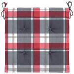 vidaXL Coussins de chaise de jardin lot de 6 carreaux rouges 50x50x3cm