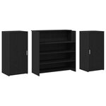 vidaXL Bureau de réception Chêne noir 200x50x103 5 cm Bois d'ingénierie