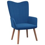 vidaXL Chaise de relaxation avec repose-pied Bleu Velours